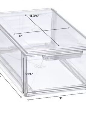 Clear Plastic Stacking Storage Bin - Clear